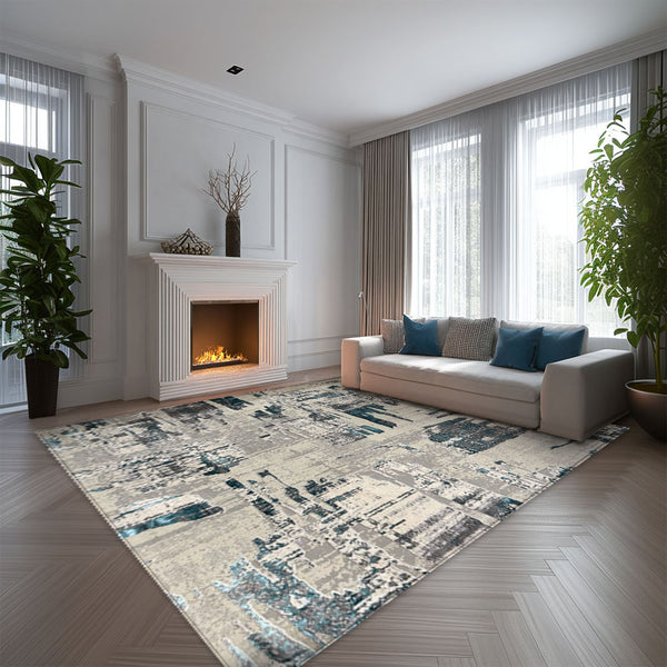 Covor Antic New Home Gri Turcoaz