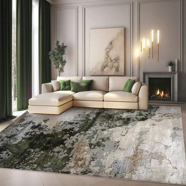 Covor Apuseni Modern Pete Crem Verde H373A