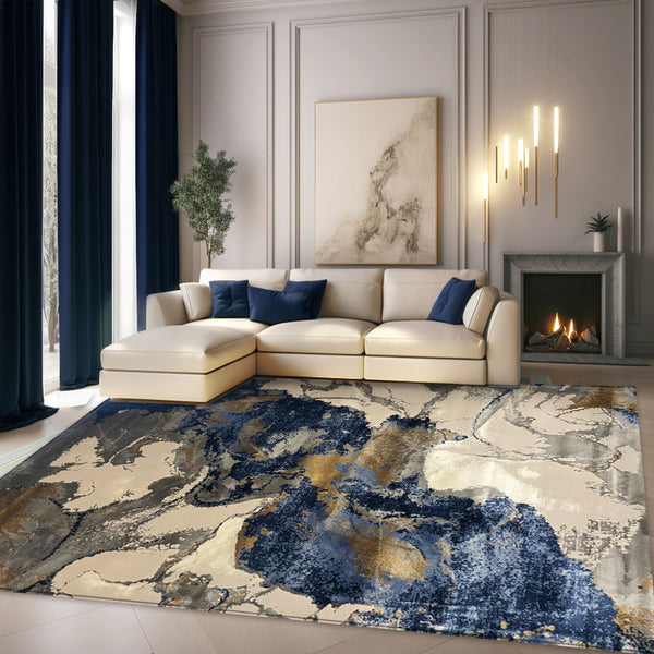 Covor Apuseni Modern Pete Albastru Gri H558A