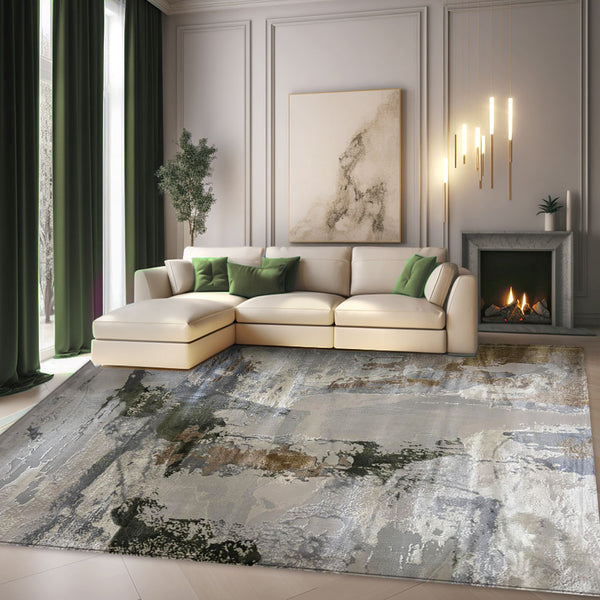 Covor Apuseni Modern Pete Gri Verde H524A